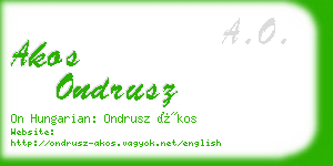 akos ondrusz business card